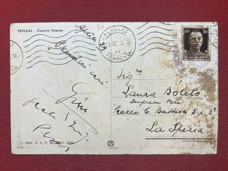 Cartolina - Ferrara - Castello Estense - 1930 ca.