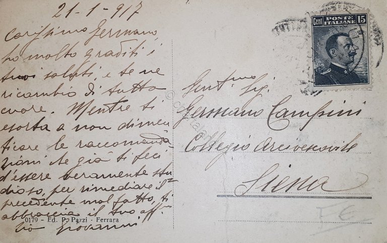 Cartolina - Ferrara - Piazza Cattedrale - 1917