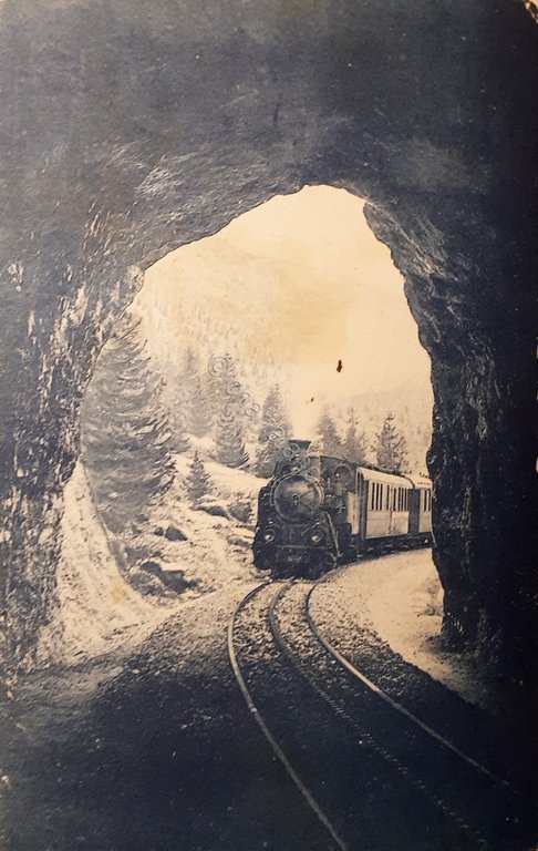 Cartolina - Ferrovia Rocchette - Asiago - Galleria della Pendola …