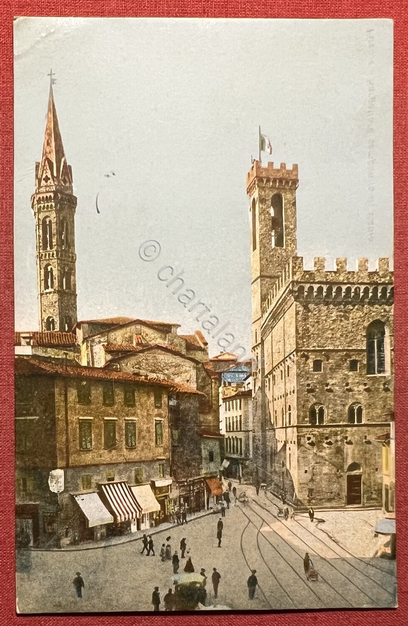 Cartolina - Firenze - Bargello e Campanile di Badia - …
