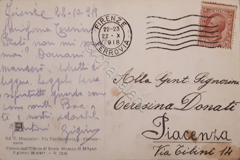 Cartolina - Firenze - Case degli Alighieri - 1918