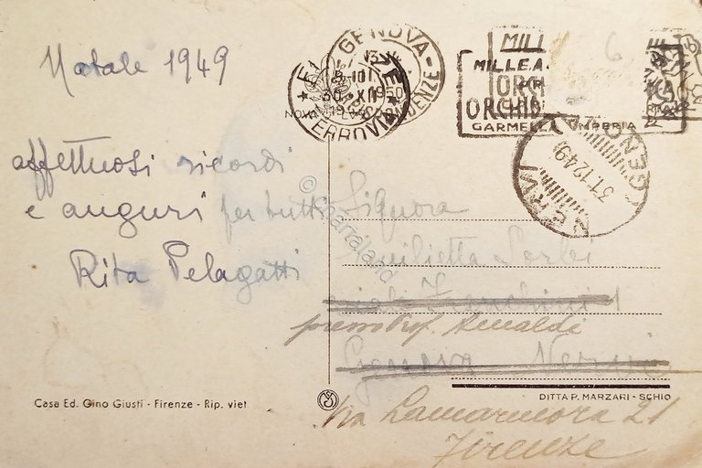 Cartolina - Firenze - Chiesa di Orsanmichele - 1949