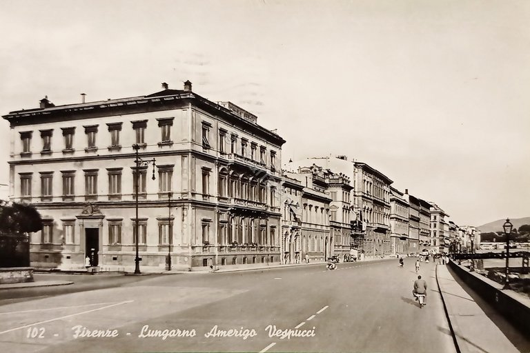 Cartolina - Firenze - Lungarno Amerigo Vespucci - 1955