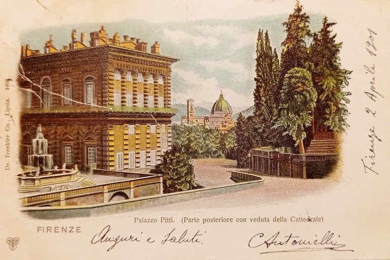 Cartolina - Firenze - Palazzo Pitti - Parte posteriore - …