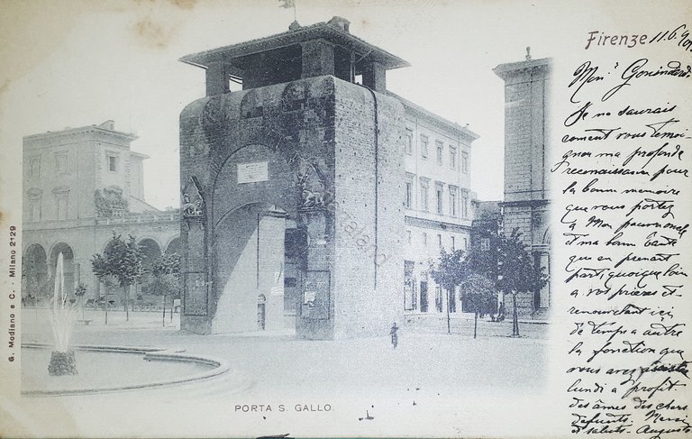 Cartolina - Firenze - Porta S. Gallo - 1901