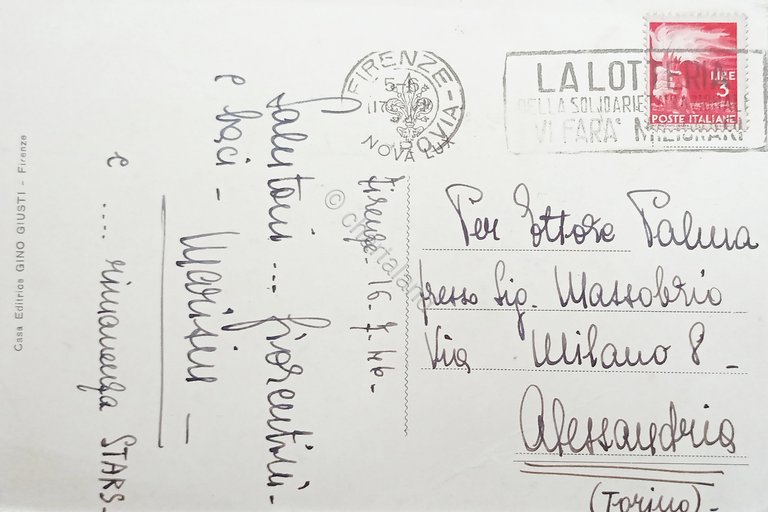 Cartolina - Firenze - Vasca della Fortezza - 1946