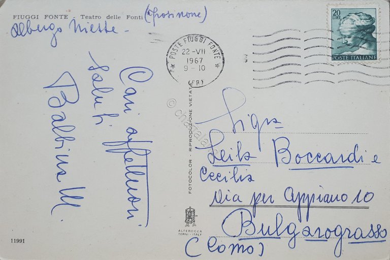 Cartolina - Fiuggi Fonte - Teatro delle Fonti - 1967