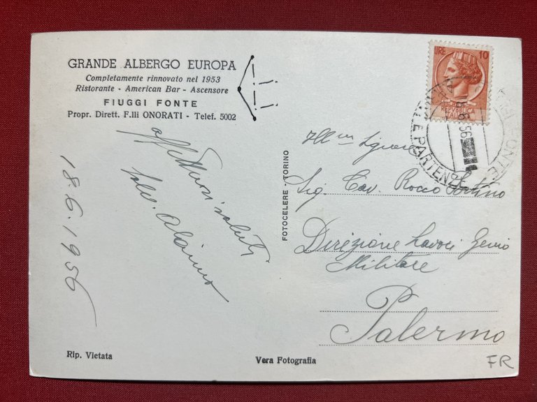 Cartolina - Fiuggi Fonte ( Frosinone ) - Grande Albergo …