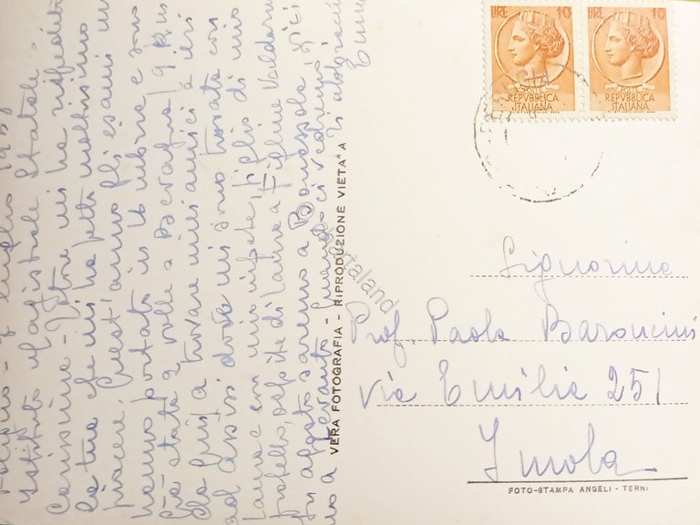 Cartolina - Foligno - Ponte Romano sul Topino - 1958