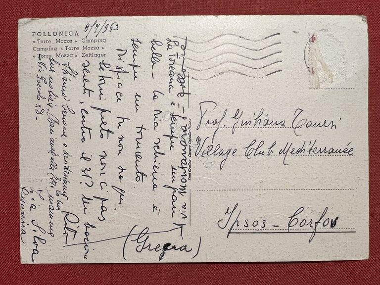 Cartolina - Follonica ( Grosseto ) - Camping Torre Mozza …