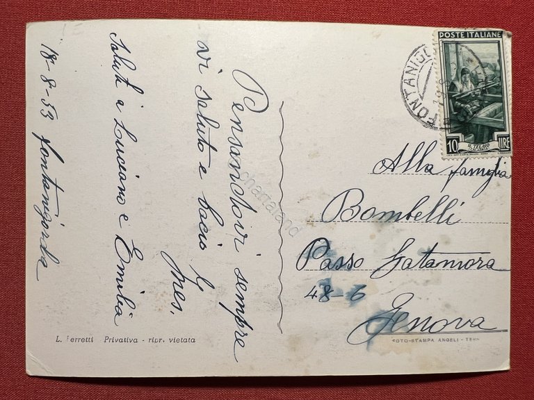 Cartolina - Fontanigorda ( Genova ) - Veduta Generale - …