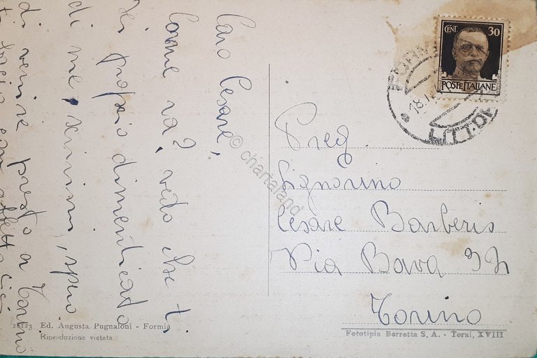 Cartolina - Formia - Largo Domenico Paone - 1930 ca.