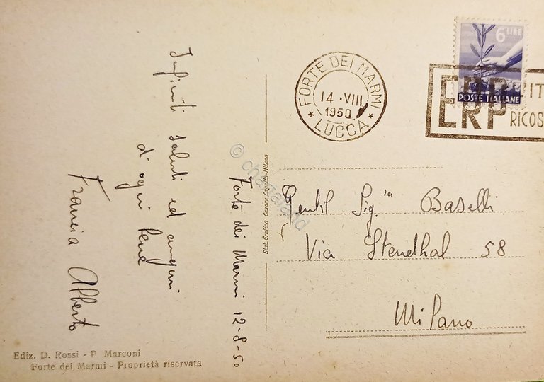 Cartolina - Forte dei Marmi ( Lucca ) - 1950