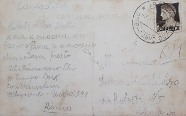 Cartolina - Fotografia - Campo Dux - Roma - 1930 …