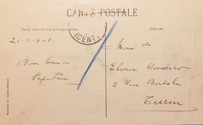 Cartolina - Francia - Bordeaux - Monument Carnot - 1908