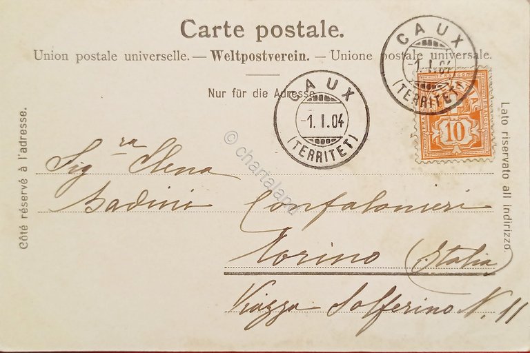 Cartolina - Francia - Caux en Hiver - 1904