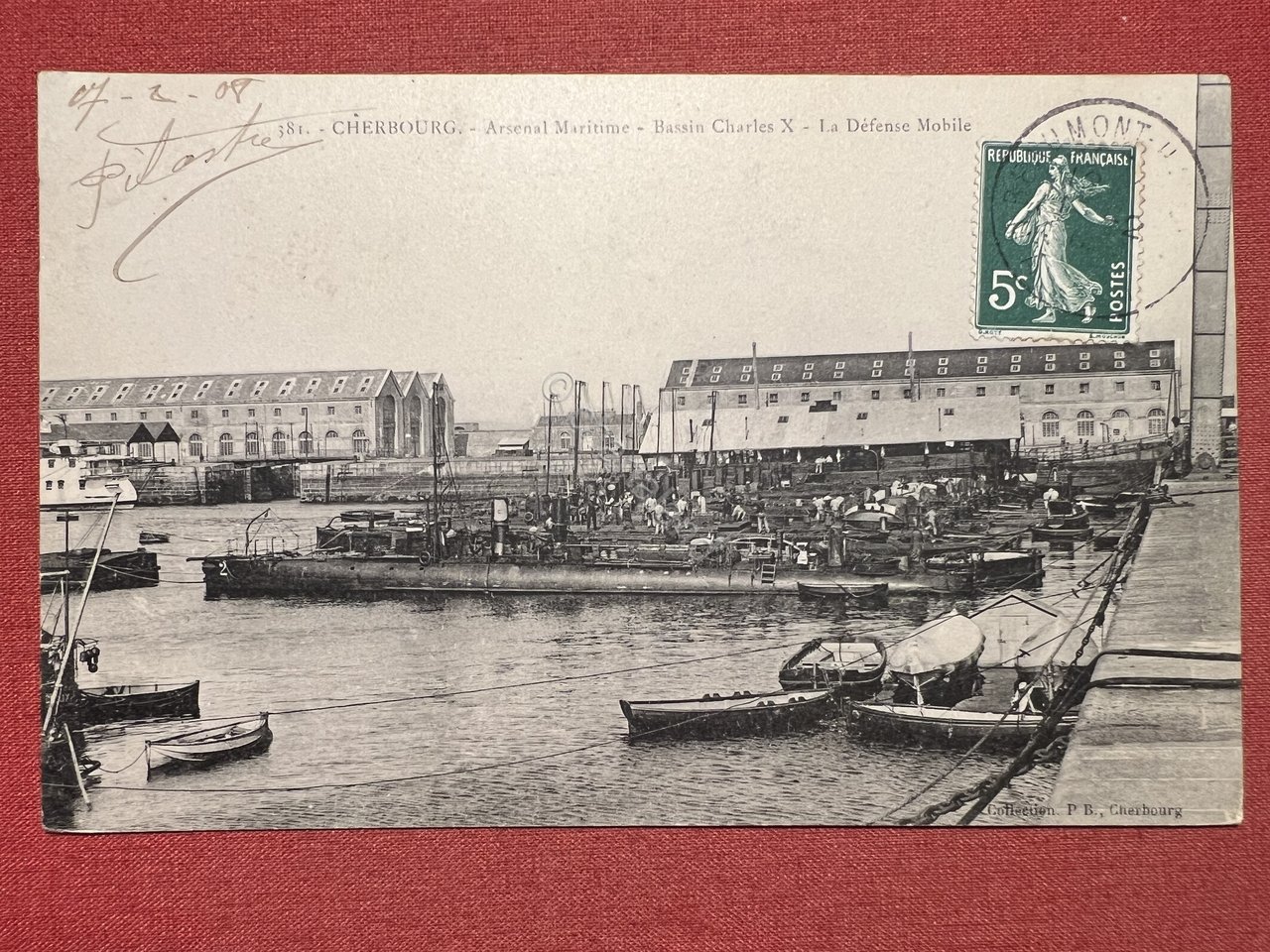 Cartolina - Francia - Cherbourg - Arsenal Maritime - Bassin …