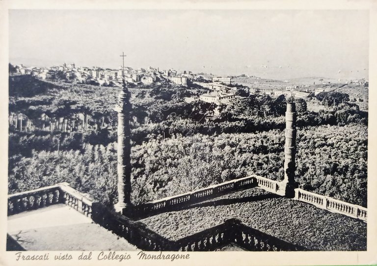 Cartolina - Frascati visto dal Collegio Mondragone - 1954