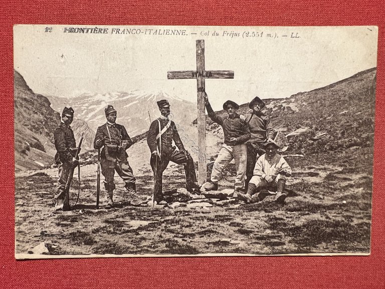 Cartolina - Frontiere Franco-Italienne - Col du Frejus - 1900 …