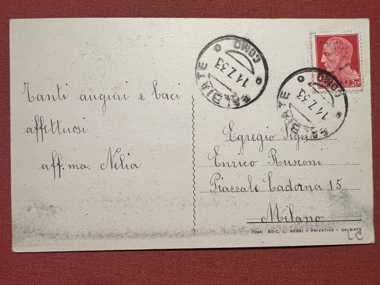 Cartolina - Galbiate ( Lecco ) - Panorama - 1933 | Immagine Gallery 2