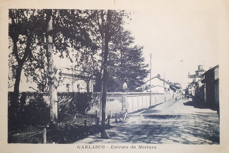 Cartolina - Garlasco - Entrata da Mortara - 1920 ca.