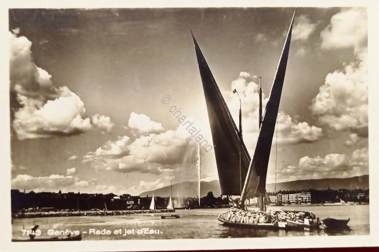 Cartolina - Geneve - Rade et Jet d'Eau - 1930 …