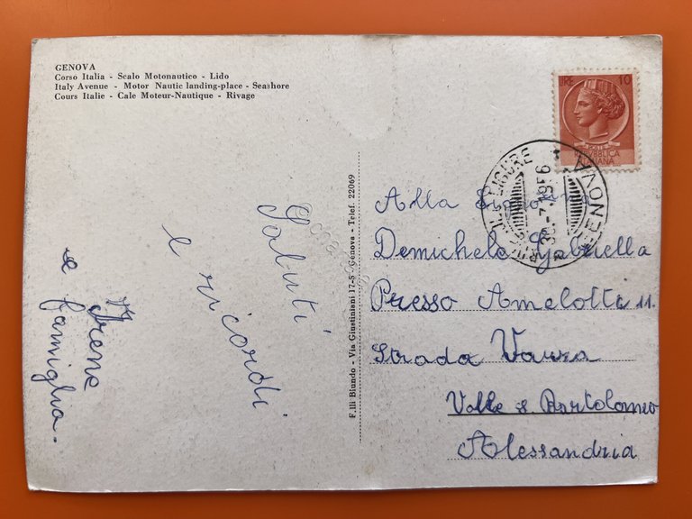 Cartolina - Genova - Corso Italia - Scalo Motonautico - …