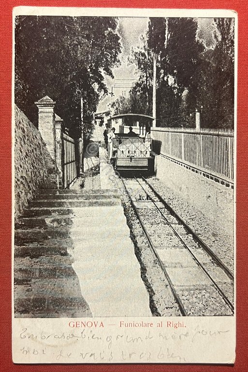 Cartolina - Genova - Funicolare al Righi - 1904