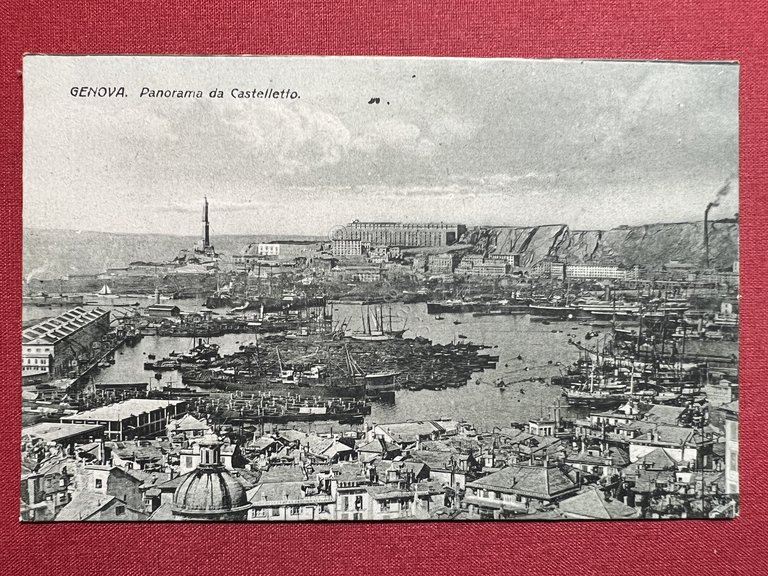 Cartolina - Genova - Panorama da Castelletto - 1921