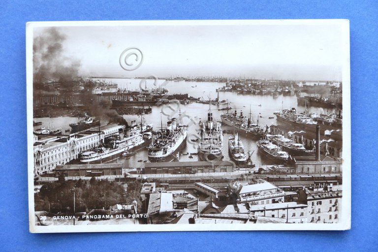 Cartolina - Genova - Panorama del Porto - 1935 ca.