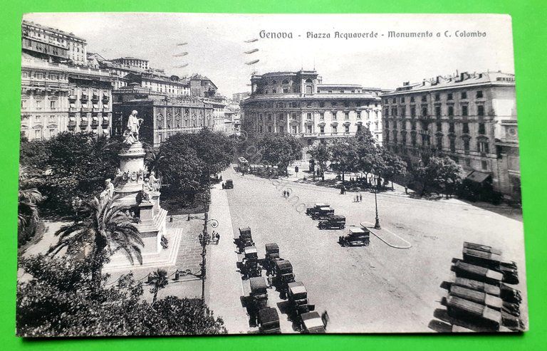 Cartolina - Genova - Piazza Acquaverde - Monumento a C. …