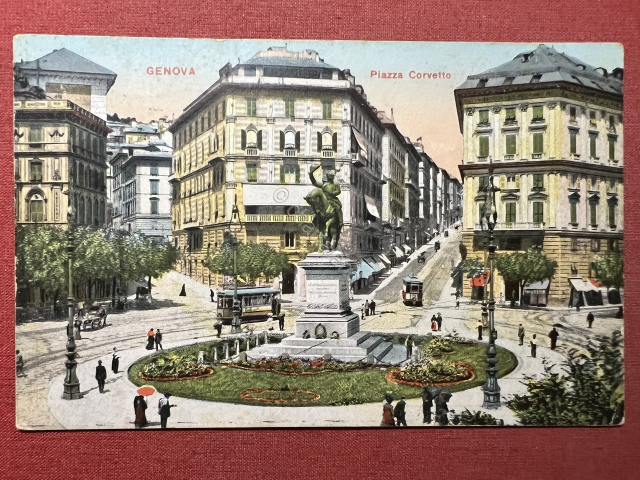 Cartolina - Genova - Piazza Corvetto - 1916 | Immagine principale