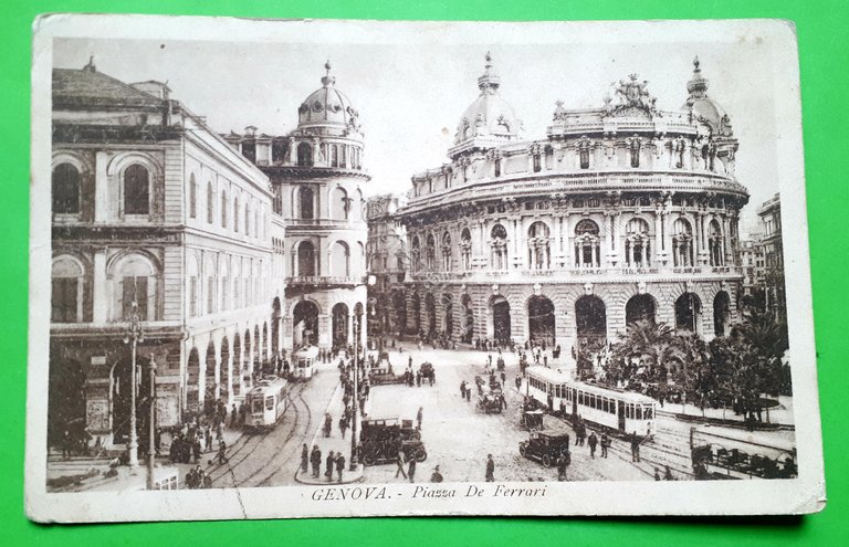 Cartolina - Genova - Piazza De Ferrari - 1928