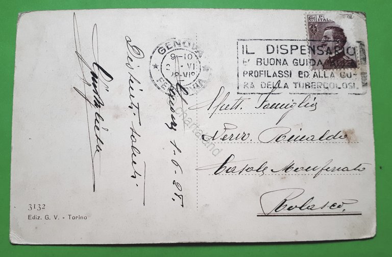 Cartolina - Genova - Piazza De Ferrari - 1928