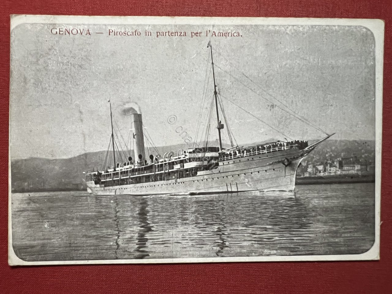 Cartolina - Genova - Piroscafo in partenza per l'America - …