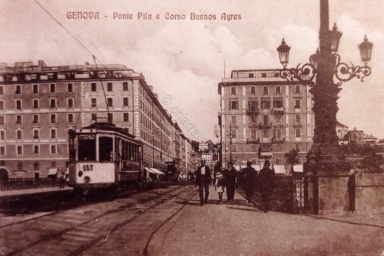 Cartolina - Genova - Ponte Pila e Corso Buenos Aires …