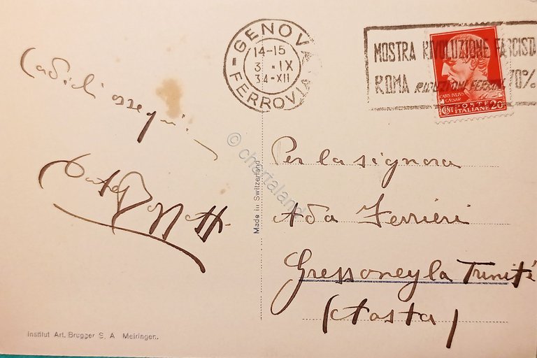 Cartolina - Genova - Savoy - Hotel Nervi - 1934