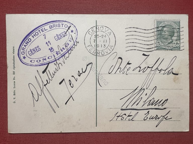 Cartolina - Genova - Stazione Brignole - 1913 | Immagine Gallery 2