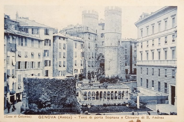 Cartolina - Genova - Torri di Porta Soprana e Chiostro …
