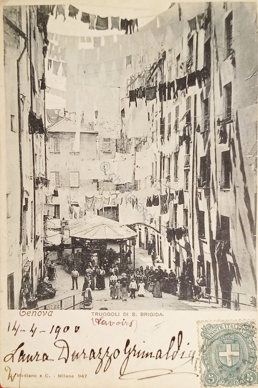 Cartolina - Genova - Truogoli di S. Brigida - 1900