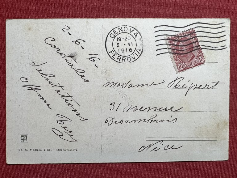Cartolina - Genova - Veduta da Mare - 1916