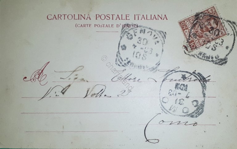 Cartolina - Genova - Via Assarotti - 1903