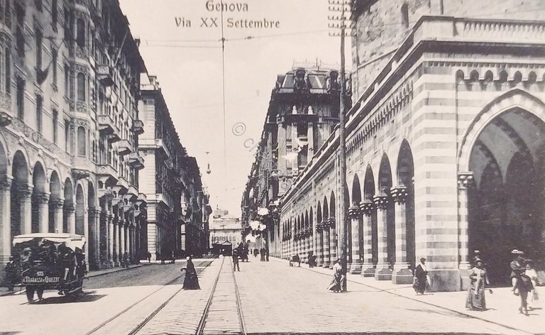 Cartolina - Genova - Via XX Settembre - 1900 ca.
