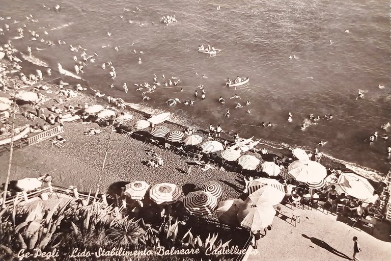 Cartolina - Genova Pegli - Lido - Stabilimento Balneare Castelluccio …