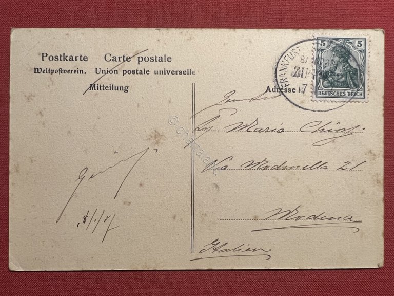 Cartolina - Germania - Karlsruhe - Reichspost und Kaiserstrasse - …