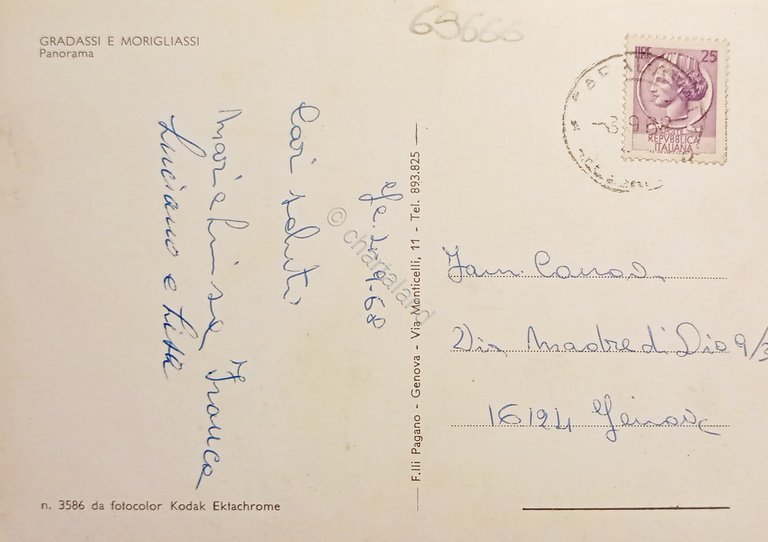 Cartolina - Gradassi e Morigliassi - Panorama - 1968