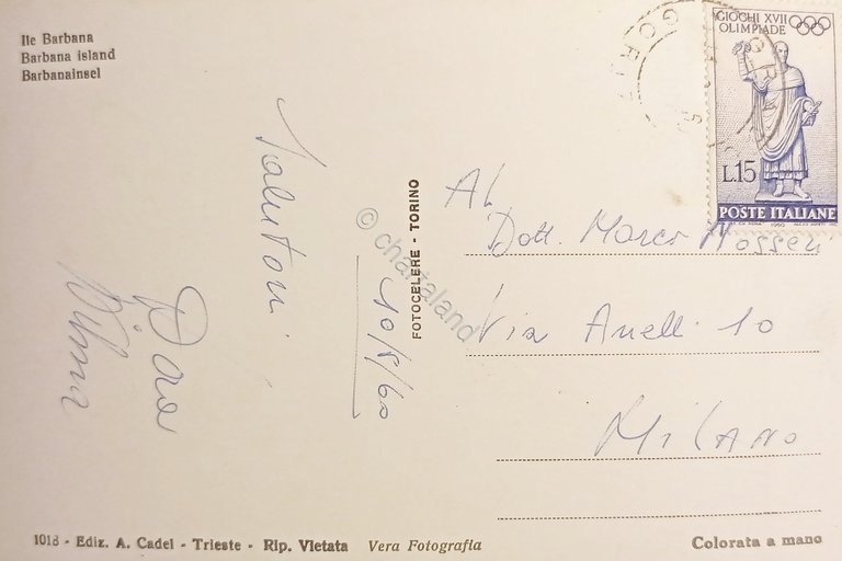 Cartolina - Grado - Isola Barbana - 1960