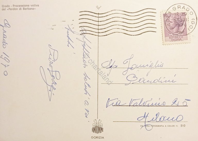 Cartolina - Grado - Processione votiva del Perdon di Barbana …