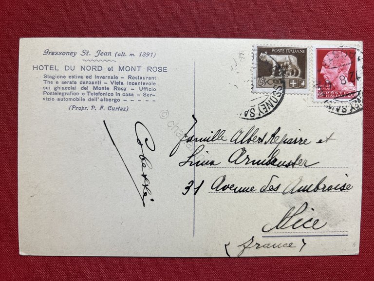 Cartolina - Gressoney St. Jean - Hotel du Nord et …