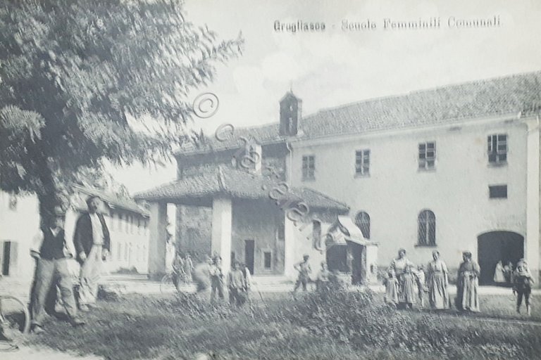 Cartolina - Grugliasco - Scuole Femminile Comunali - 1915